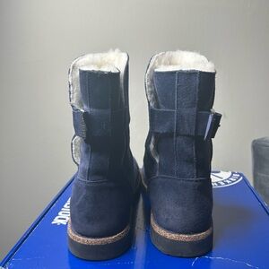 Birkenstock Uppsala Navy Ankle Boots with Shearling Lining